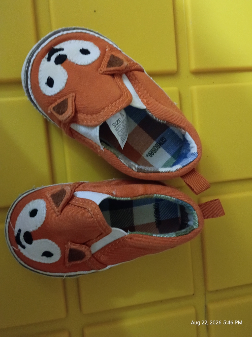 Gymboree Orange Fox Slip-On Toddler Canvas Shoes